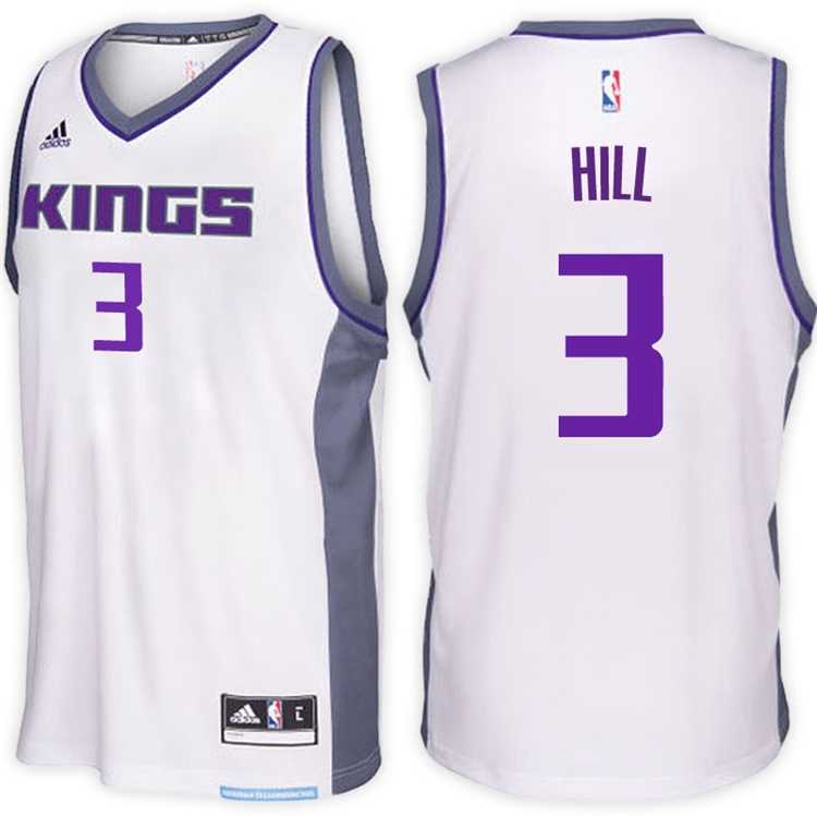 Sacramento Kings #3 George Hill Home White New Swingman Stitched NBA Jersey