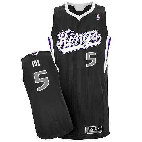 Sacramento Kings #5 De'Aaron Fox Black Alternate Stitched NBA Jersey