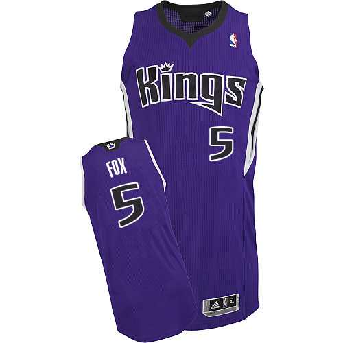 Sacramento Kings #5 De'Aaron Fox Purple Road Stitched NBA Jersey