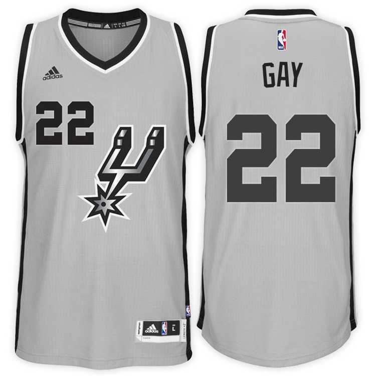 San Antonio Spurs #22 Rudy Gay Alternate Gray New Swingman Stitched NBA Jersey