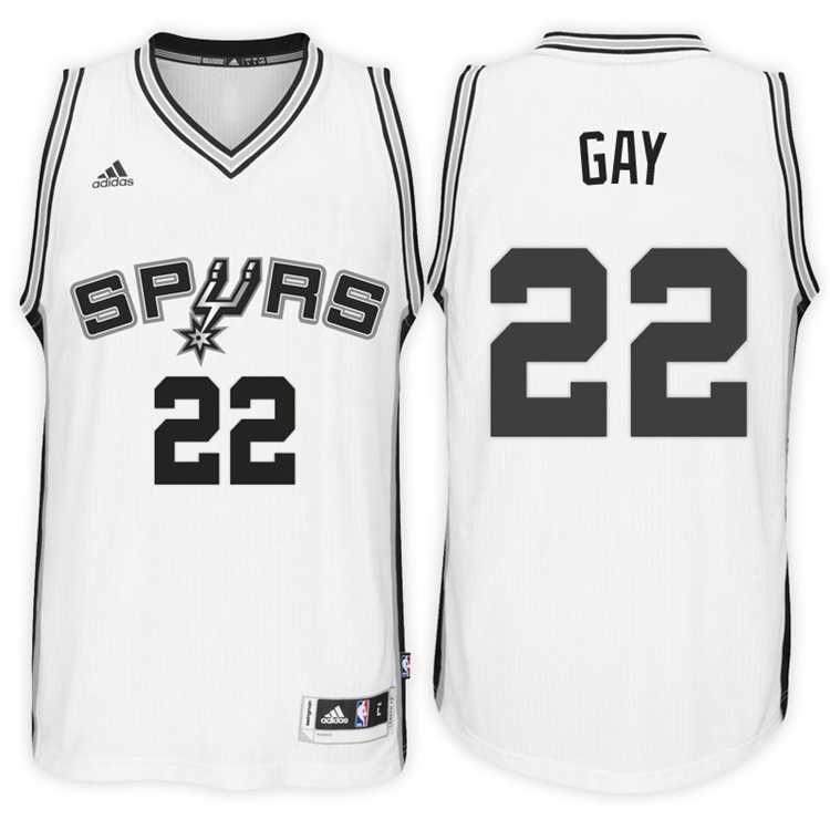 San Antonio Spurs #22 Rudy Gay Home White New Swingman Stitched NBA Jersey