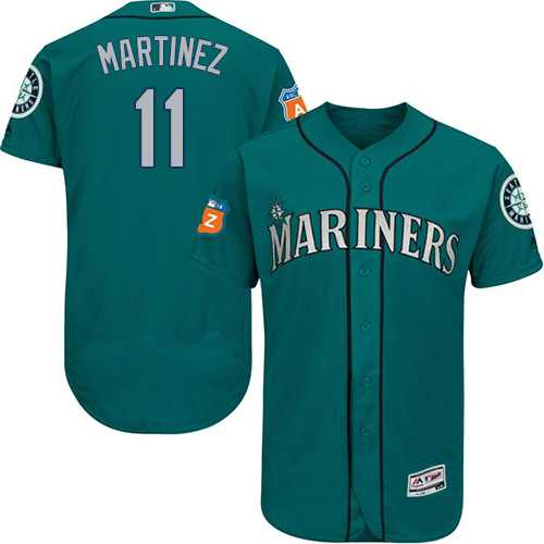 Seattle Mariners #11 Edgar Martinez Green Flexbase Authentic Collection Stitched MLB Jersey Seattle Mariners #11 Edgar Martinez Green Flexbase Authentic Collection Stitched MLB Jersey