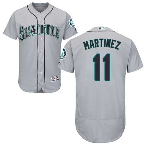 Seattle Mariners #11 Edgar Martinez Grey Flexbase Authentic Collection Stitched MLB Jersey