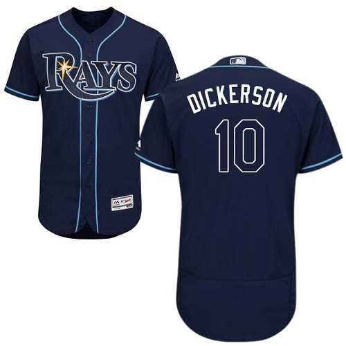 Tampa Bay Rays #10 Corey Dickerson Dark Blue Flexbase Authentic Collection Stitched MLB Jersey
