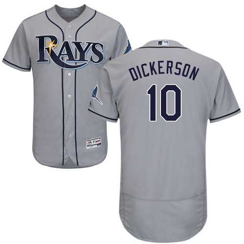 Tampa Bay Rays #10 Corey Dickerson Grey Flexbase Authentic Collection Stitched MLB Jersey