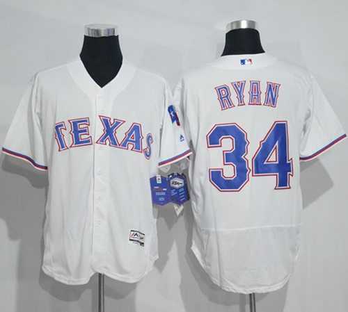 Texas Rangers #34 Nolan Ryan White Flexbase Authentic Collection Stitched MLB Jersey