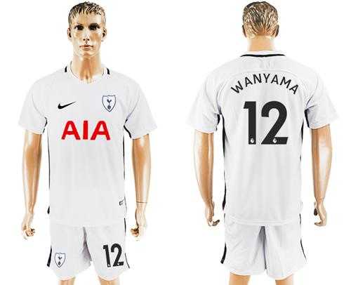 Tottenham Hotspur #12 Wanyama White Home Soccer Club Jersey