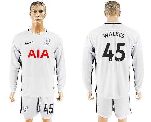 Tottenham Hotspur #45 Walkes Home Long Sleeves Soccer Club Jersey