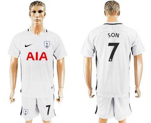 Tottenham Hotspur #7 Son White Home Soccer Club Jersey