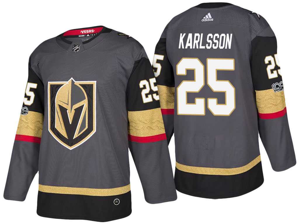 Vegas Golden Knights #25 William Karlsson Steel Grey 2017-2018 Season Stitched NHL Jersey