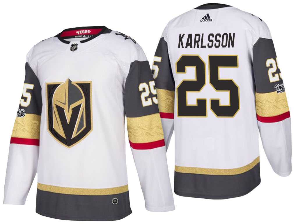 Vegas Golden Knights #25 William Karlsson White 2017-2018 Season Stitched NHL Jersey