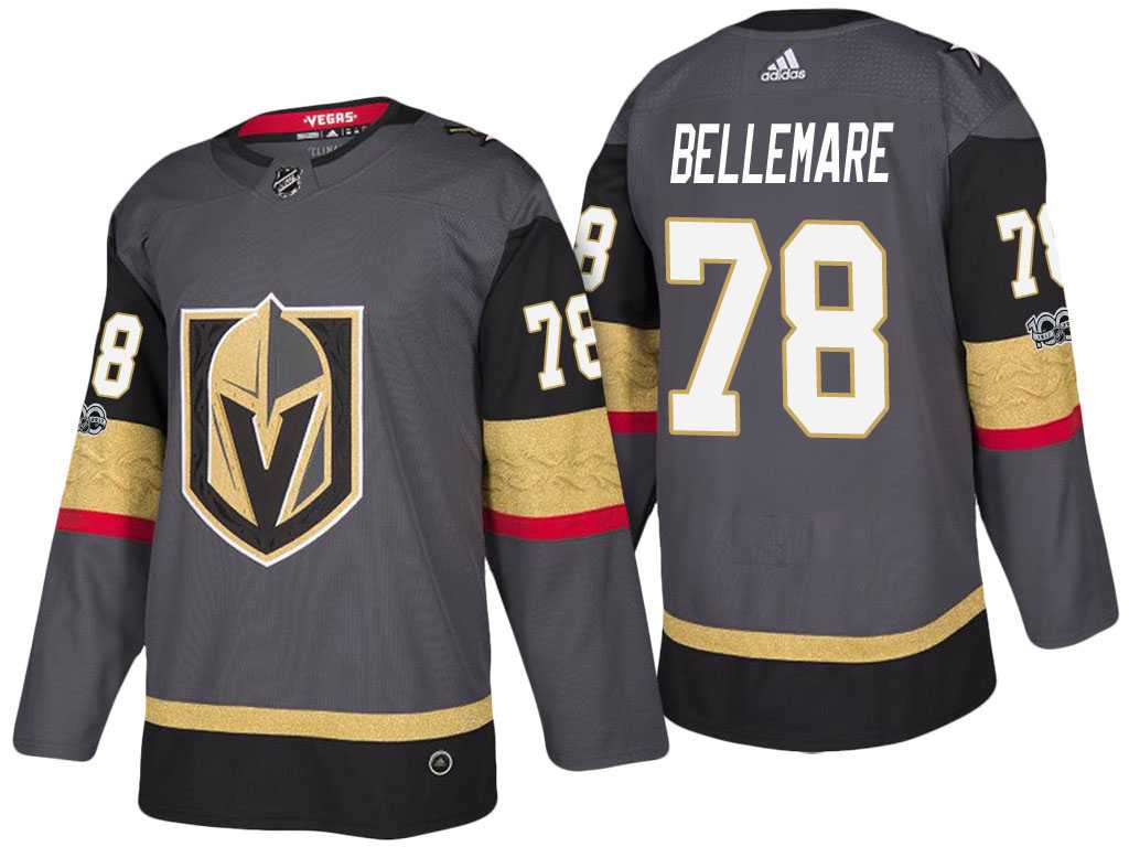 Vegas Golden Knights #78 Pierre-Edouard Bellemare Steel Grey 2017-2018 Season Stitched NHL Jersey