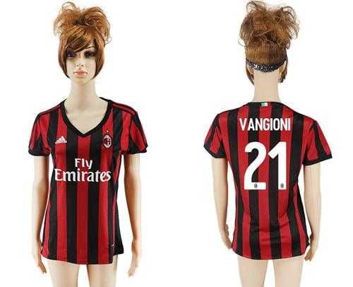 Women's AC Milan #21 Vangioni Home Soccer Club Jersey