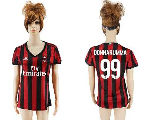 Women's AC Milan #99 Donnarumma Home Soccer Club Jersey