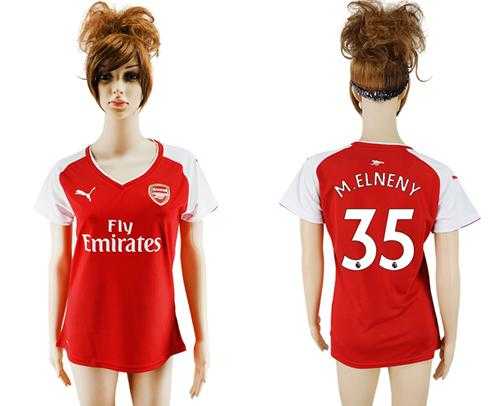 Women's Arsenal #35 M.Elneny Home Soccer Club Jersey