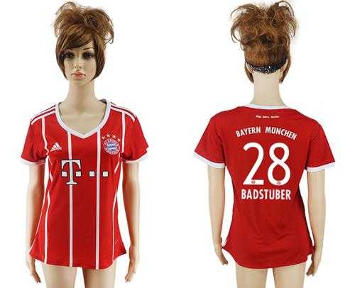 Women's Bayern Munchen #28 Badstuber Home Soccer Club Jersey