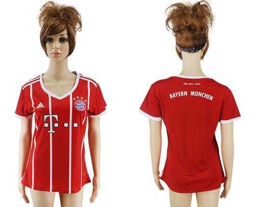 Women's Bayern Munchen Blank Home Soccer Club Jersey