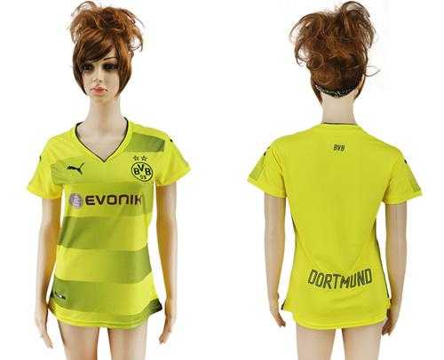 Women's Dortmund Blank Home Soccer Club Jersey