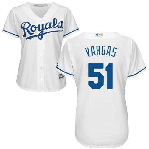 Women's Kansas City Royals #51 Jason Vargas White Home Stitched MLB Jersey