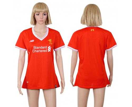 Women's Liverpool Blank Red Home Soccer Club Jersey