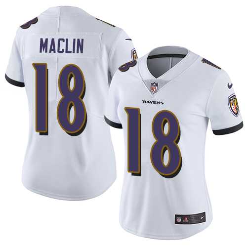Women's Nike Baltimore Ravens #18 Jeremy Maclin White Stitched NFL Vapor Untouchable Limited Jersey Women's Nike Baltimore Ravens #18 Jeremy Maclin White Stitched NFL Vapor Untouchable Limited Jersey