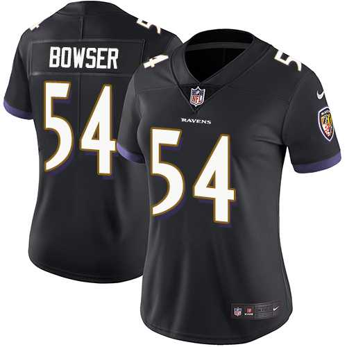 Women's Nike Baltimore Ravens #54 Tyus Bowser Black Alternate Stitched NFL Vapor Untouchable Limited Jersey