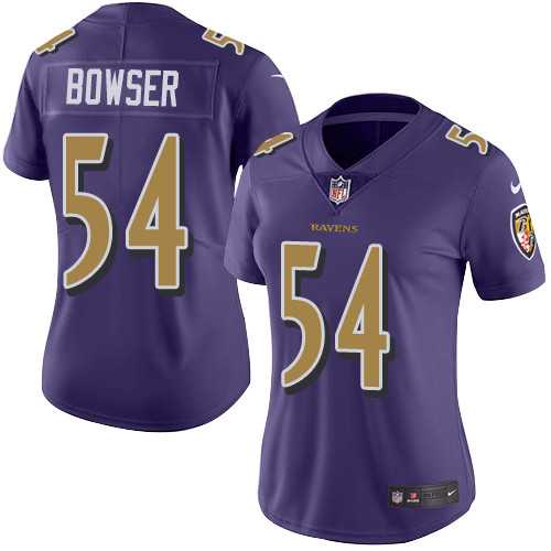 Women's Nike Baltimore Ravens #54 Tyus Bowser Purple Stitched NFL Limited Rush Jersey