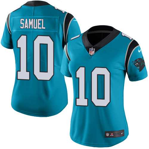 Women's Nike Carolina Panthers #10 Curtis Samuel Blue Alternate Stitched NFL Vapor Untouchable Limited Jersey