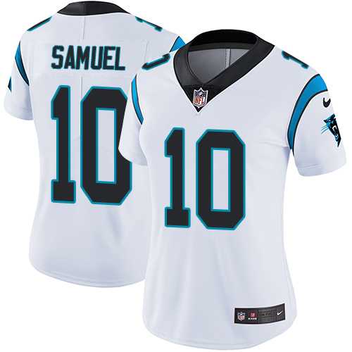 Women's Nike Carolina Panthers #10 Curtis Samuel White Stitched NFL Vapor Untouchable Limited Jersey