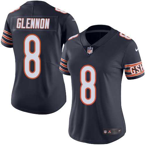 Women's Nike Chicago Bears #8 Mike Glennon Navy Blue Team Color Stitched NFL Vapor Untouchable Limited Jersey