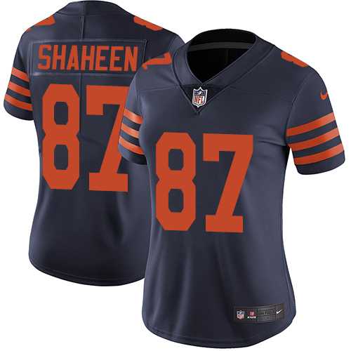 Women's Nike Chicago Bears #87 Adam Shaheen Navy Blue Alternate Stitched NFL Vapor Untouchable Limited Jersey