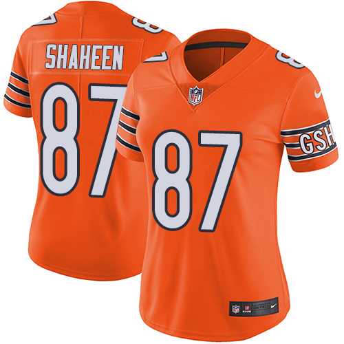 Women's Nike Chicago Bears #87 Adam Shaheen Orange Stitched NFL Limited Rush Jersey