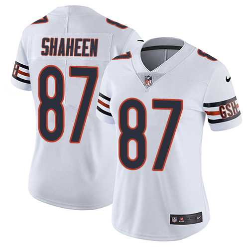 Women's Nike Chicago Bears #87 Adam Shaheen White Stitched NFL Vapor Untouchable Limited Jersey