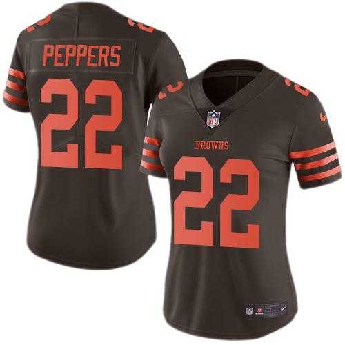 Women's Nike Cleveland Browns #22 Jabrill Peppers Brown Stitched NFL Limited Rush Jersey