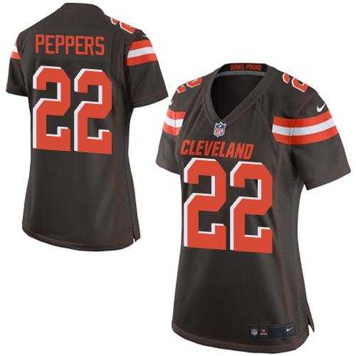 Women's Nike Cleveland Browns #22 Jabrill Peppers Brown Team Color Stitched NFL New Elite Jersey