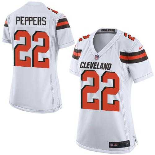 Women's Nike Cleveland Browns #22 Jabrill Peppers White Stitched NFL New Elite Jersey