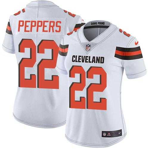 Women's Nike Cleveland Browns #22 Jabrill Peppers White Stitched NFL Vapor Untouchable Limited Jersey Women's Nike Cleveland Browns #22 Jabrill Peppers White Stitched NFL Vapor Untouchable Limited Jersey