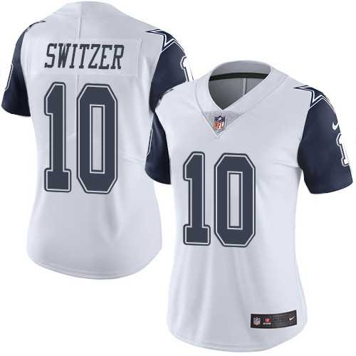 Women's Nike Dallas Cowboys #10 Ryan Switzer Limited White Rush NFL Jersey