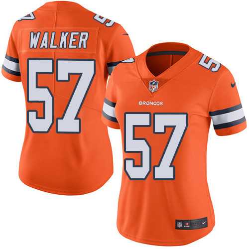 Women's Nike Denver Broncos #57 Demarcus Walker Orange Stitched NFL Limited Rush Jersey