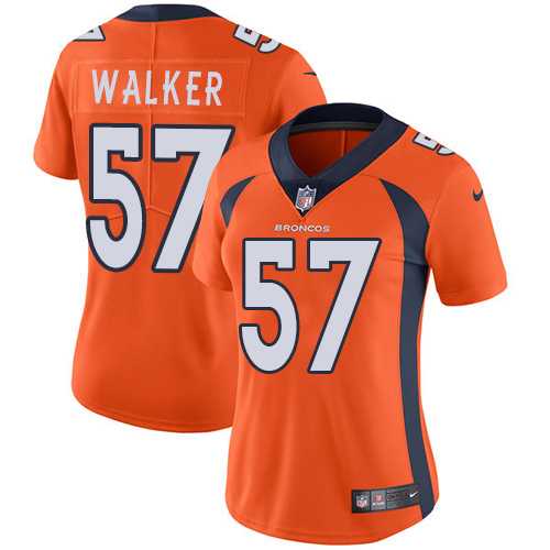 Women's Nike Denver Broncos #57 Demarcus Walker Orange Team Color Stitched NFL Vapor Untouchable Limited Jersey