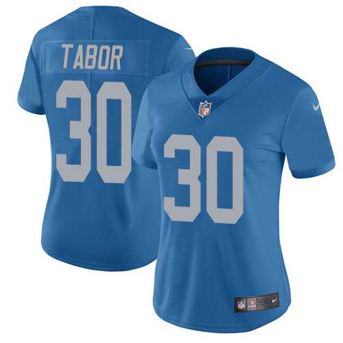 Women's Nike Detroit Lions #30 Teez Tabor Blue Throwback Stitched NFL Vapor Untouchable Limited Jersey