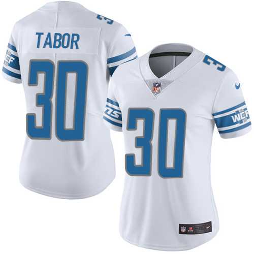 Women's Nike Detroit Lions #30 Teez Tabor White Stitched NFL Vapor Untouchable Limited Jersey