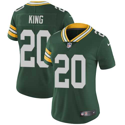 Women's Nike Green Bay Packers #20 Kevin King Green Team Color Stitched NFL Vapor Untouchable Limited Jersey