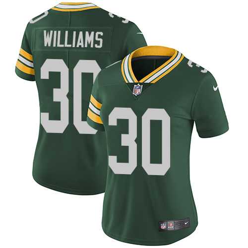 Women's Nike Green Bay Packers #30 Jamaal Williams Green Team Color Stitched NFL Vapor Untouchable Limited Jersey