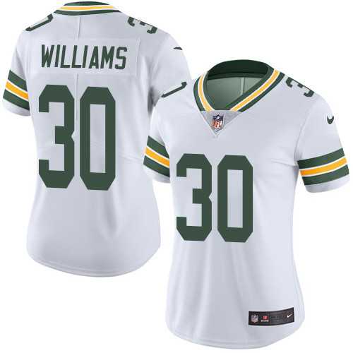 Women's Nike Green Bay Packers #30 Jamaal Williams White Stitched NFL Vapor Untouchable Limited Jersey