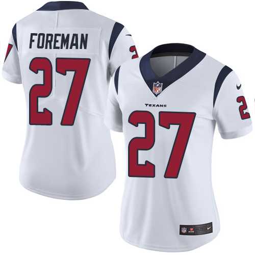 Women's Nike Houston Texans #27 D'Onta Foreman White Stitched NFL Vapor Untouchable Limited Jersey