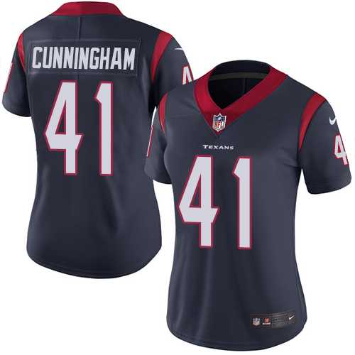 Women's Nike Houston Texans #41 Zach Cunningham Navy Blue Team Color Stitched NFL Vapor Untouchable Limited Jersey