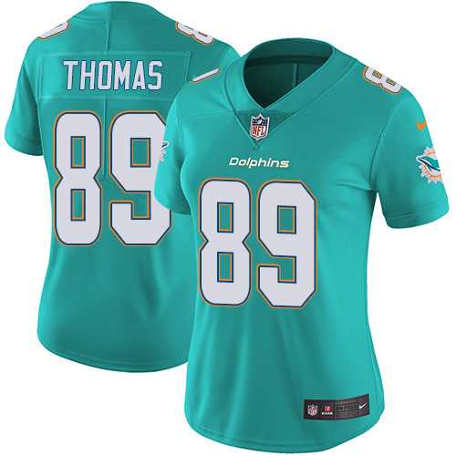 Women's Nike Miami Dolphins #89 Julius Thomas Aqua Green Team Color Stitched NFL Vapor Untouchable Limited Jersey