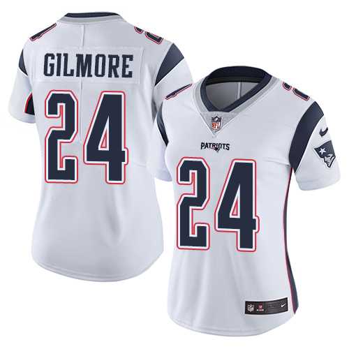 Women's Nike New England Patriots #24 Stephon Gilmore White Stitched NFL Vapor Untouchable Limited Jersey