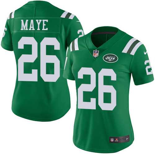 Women's Nike New York Jets #26 Marcus Maye Green Stitched NFL Limited Rush Jersey